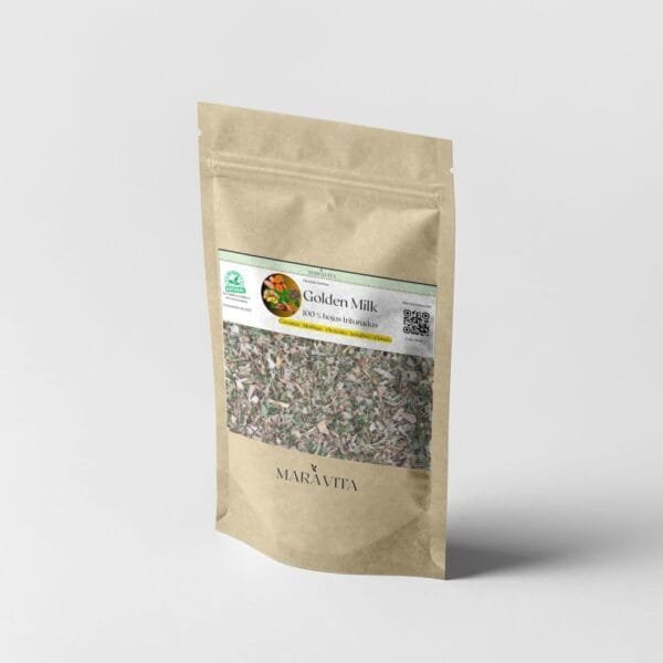 Blend Multivitamínico Golden Milk en polvo - (Moringa + Cúrcuma + Pimienta + Jengibre + Canela) para infusión o preparaciones