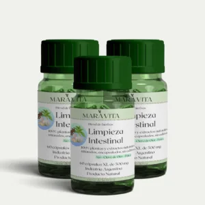 Tres frascos de Blend Limpieza Intestinal de Maravita, con Ajo, Clavo de Olor y Paico
